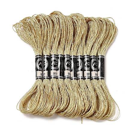 10 Skeins 12-Ply Metallic Polyester Embroidery Floss OCOR-Q057-A14-1