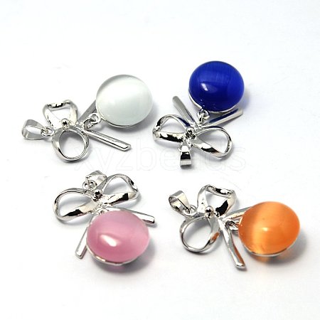 Cat Eye Pendants G-G378-MP-1
