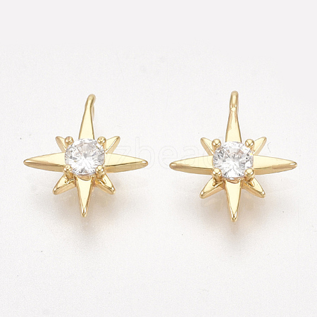 Brass Cubic Zirconia Charms KK-S350-285-1