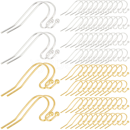 SOFPLATE 200Pcs 2 Styles 304 Stainless Steel Earring Hooks STAS-SP0001-33-1