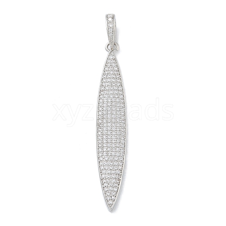 Rack Plating Brass Micro Pave Clear Cubic Zirconia Big Pendants KK-G515-38P-1