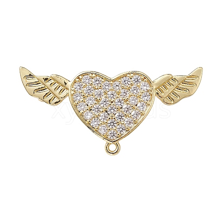 Brass Micro Pave Clear Cubic Zirconia Brooch Findings JEWB-YW0001-02G-1