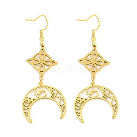 304 Stainless Steel Dangle Earrings for Women EJEW-F338-02G-1