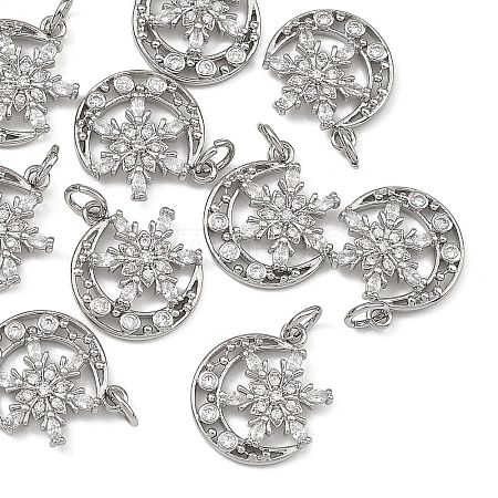 SHEGRACE Brass Pave Clear Cubic Zirconia Charms XGRQ4D302-665P-1