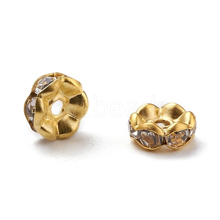 Iron Rhinestone Spacer Beads X-RB-A007-6MM-G-1