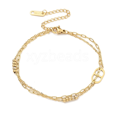 304 Stainless Steel Multi-Strand Chain Bracelets BJEW-H618-19G-1