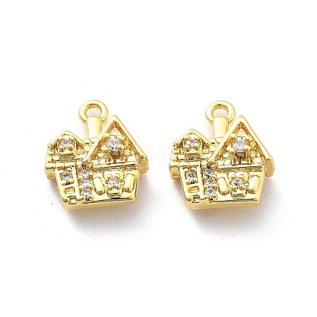 Brass Micro Pave Cubic Zirconia Pendants KK-U049-04G-02-1