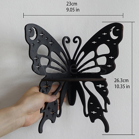 Wooden Butterfly Shelf for Crystals PW-WG6441A-02-1