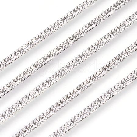 Tarnish Resistant 201 Stainless Steel Curb Chains CHS-L017-17A-1