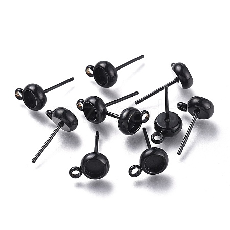 304 Stainless Steel Stud Earring Settings STAS-I161-01A-B-1