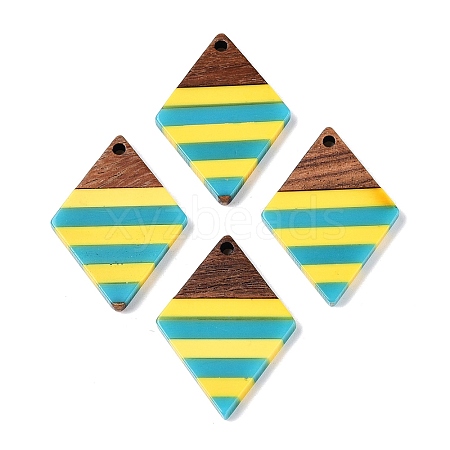 Epoxy Resin & Walnut Wood Pendants RESI-N039-121N-1