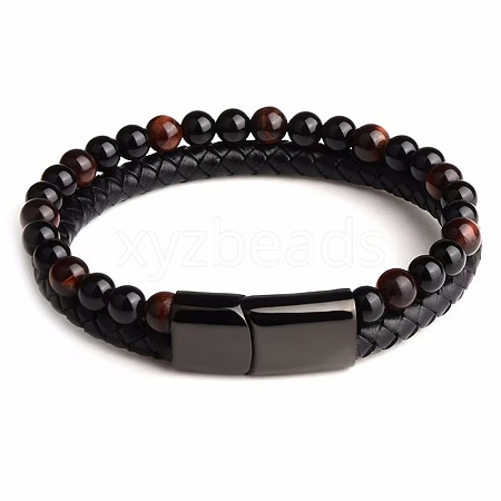 Natural Tiger Eye Beaded Bracelets PW24070699643-1