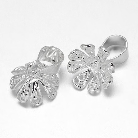 Filigree Flower Rack Plating Brass Cup Pearl Peg Bails Pin Pendants KK-E738-17S-1