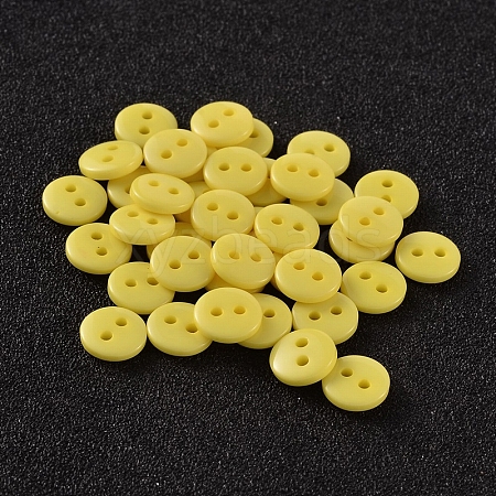 2-Hole Flat Round Resin Sewing Buttons for Costume Design BUTT-E119-24L-18-1