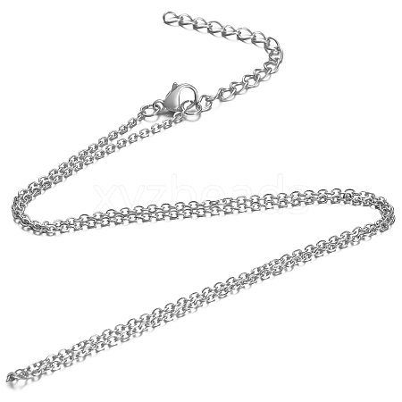 Non-Tarnish 304 Stainless Steel Cable Chain Necklace X-STAS-T040-PJ204-70-1