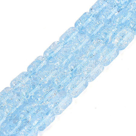 Transparent Crackle Glass Beads Strands GLAA-NH0001-04-A08-1