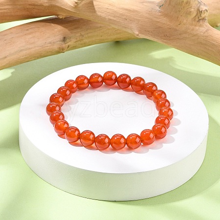 Natural Carnelian Beaded Stretch Bracelets B072-4-1