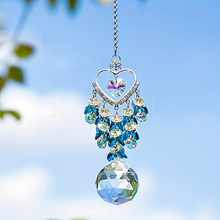 Glass Teardrop Hanging Suncatchers PW-WG72908-01-1