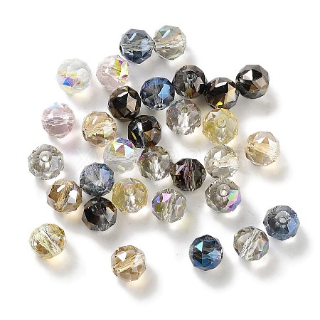 Electroplate Round Glass Beads EGLA-A043-01-1