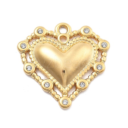 304 Stainless Steel Rhinestone Pendants STAS-R155-035D-G-1