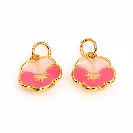 Brass Enamel Charms ZIRC-F816-02A-G-1