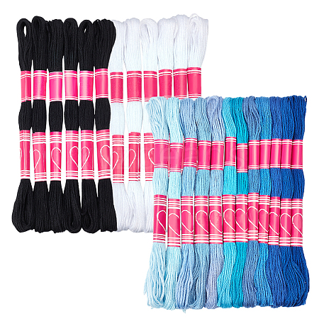 2 Set 2 Colors 6-Ply Polyester Embroidery Floss AJEW-NB0006-15-1
