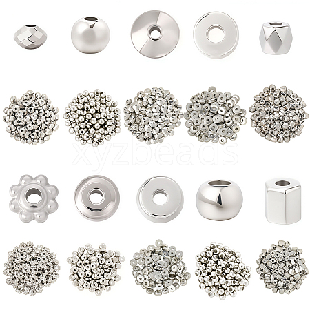 1000Pcs 10 Styles CCB Plastic Beads CCB-PA0001-07-1