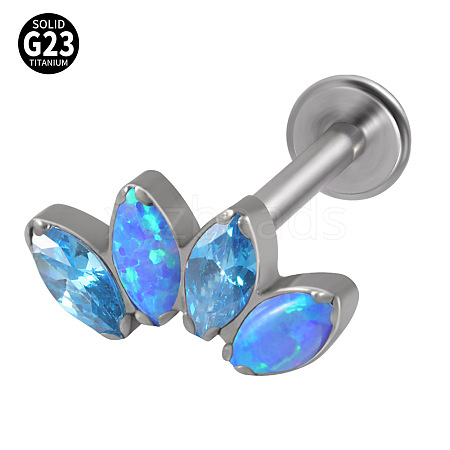 G23 Titanium with Cubic Zirconia Threadless Labrets WGA6216-14-1