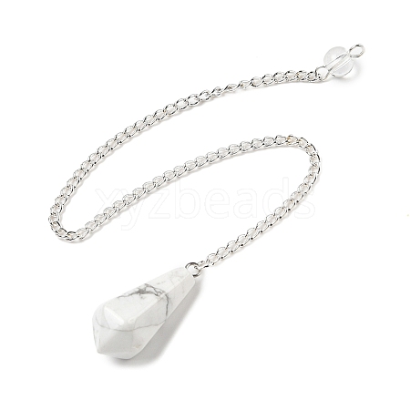 Natural Howlite Cone Pointed Dowsing Pendulums G-A249-02S-01-1