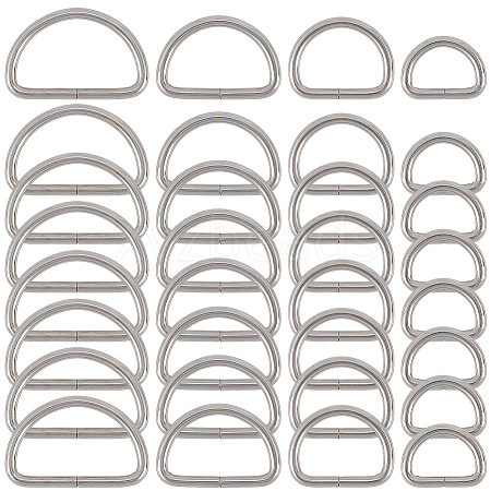 40Pcs 4 Styles Iron D Rings IFIN-SP0001-22P-1