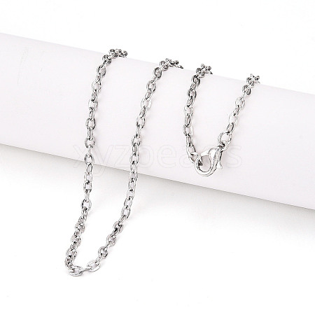 Iron Cable Chains Necklace Making MAK-R013-70cm-AS-1