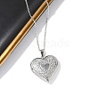 Anti-Tarnish 304 Stainless Steel Heart Locket Pendant Cable Chain Necklaces for Women NJEW-M050-04F-P-1