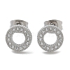 304 Stainless Steel Micro Pave Clear Cubic Zirconia Stud Earrings STAS-Z107-01P-02-4