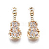 Brass Micro Pave Clear Cubic Zirconia Pendants X-KK-S359-113-RS-1