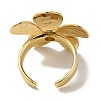 Flower Rack Plating Brass Cuff Rings for Women RJEW-G323-06G-3