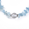 Natural Aquamarine Chip Beads Bracelets for Women BJEW-T022-03B-2