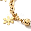 201 Stainless Steel Snowflake Charm Bracelet BJEW-A126-09G-2