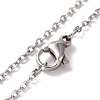 Non-Tarnish 304 Stainless Steel Heart Skeleton Key Pendant Necklace for Women STAS-E154-17P-4