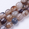 Natural Striped Agate/Banded Agate Beads Strands G-I198C-B-14-1