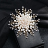 Handmade Plastic Imitation Pearl Alloy Flower Brooch PW-WG92375-04-1