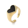 Shell Heart Open Cuff Ring for Women RJEW-C091-07G-02-1