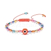 Acrylic Evil Eye & Round Lampwork Braided Bead Bracelet for Women BJEW-JB08379-03-1
