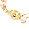 Double Heart Brass Micro Pave Cubic Zirconia Link Bracelet for Valentine's Day Gift BJEW-JB07067-02-4