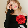Polyester Flower Brooches JEWB-WH0021-54B-7