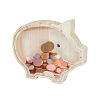 Pig Wood Money Banks for Kids AJEW-WH0314-430-1