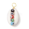 Natural Cowrie Shell Pendants PALLOY-JF02663-2