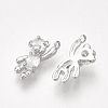 Brass Cubic Zirconia Charms X-KK-T035-117P-2