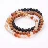 Natural Mixed Stone Stretch Bracelets BJEW-JB03600-2