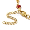 304 Stainless Steel Enamel Colorful Heart Link Chains Bracelets for Women BJEW-B079-01G-3
