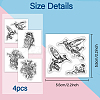 4Pcs 4 Styles PVC Stamp DIY-WH0487-0044-8